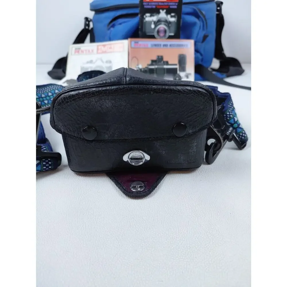 Pentax ME 35mm SLR Film Camera Tested Working Bundle SMC Pentax-M 50mm Lens Bag